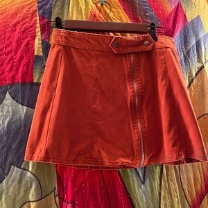 American Eagle Brown/Orange Zipper Mini Skirt